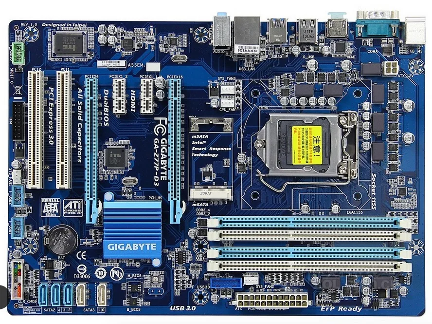 اللوحة جيجابايت GA-Z77P-D3 LGA 1155 DDR3 Z77P-D3 لوحات HDMI USB2.0 USB3.0 32 GB Z77 سطح اللوحة شحن مجاني