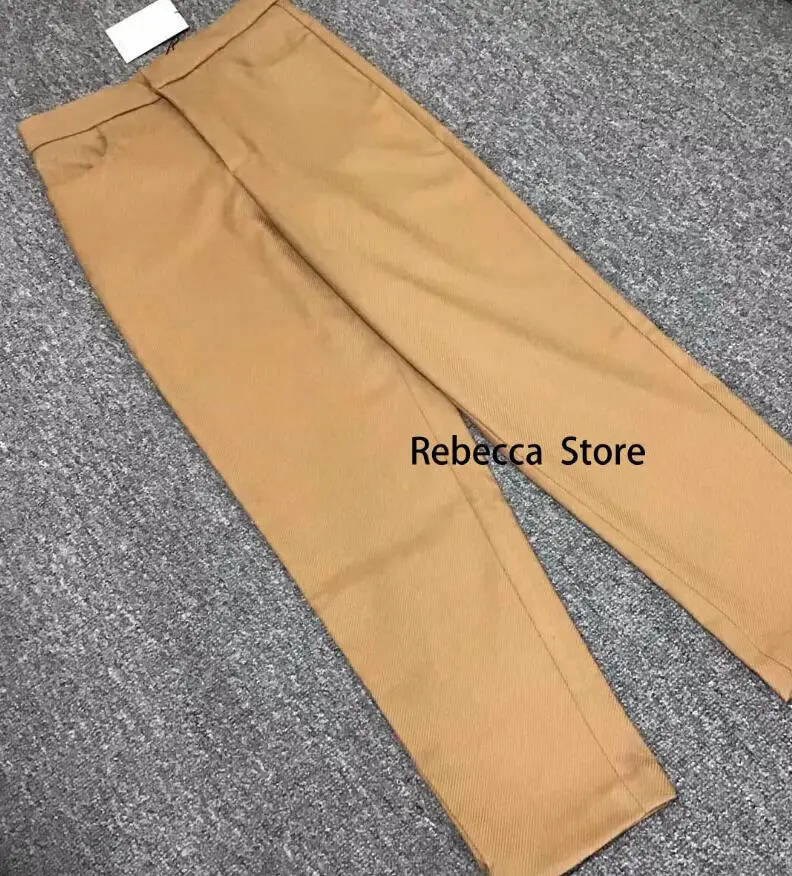 WISHBOP Camel Novara TWILL брюки черные по щиколотку бумажный мешок Брюки с карманами женские модные блогеры рекомендуем - Цвет: Хаки