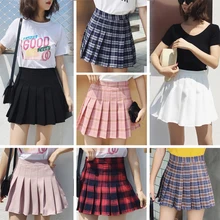 Harajuku, новинка, Корейская клетчатая юбка для женщин, на молнии, высокая талия, юбка для школьниц, faldas, плиссированная клетчатая юбка, сексуальная серая Мини-Юбка Для Женщин