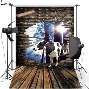

MEHOFOTO Dairy Cattle Vinyl Photography Background For Kids Wood Floor New Fabric Flannel Backdrop For Photo Studio Props 1716