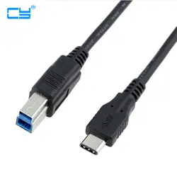 Черный Цвет USB-C USB 3.1 Тип C разъем для USB Стандартный B Мужской кабель для передачи данных для mac книги и ноутбука