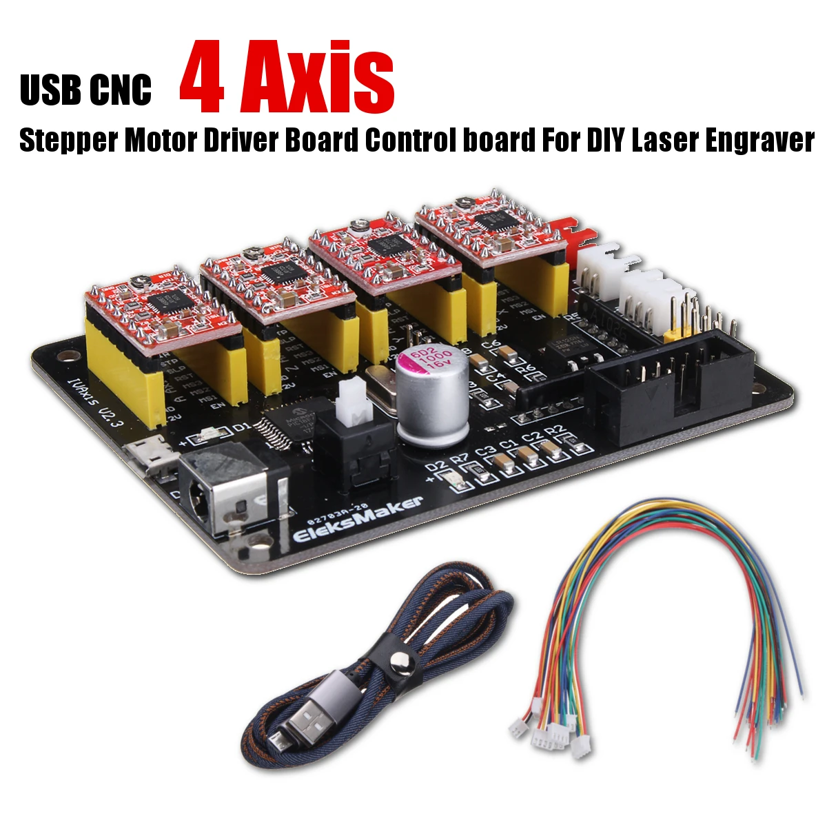 

4 Axis Stepper Motor Control Board Driver for GRBl USB CNC For DIY Laser Engraver 3D Printer Parts Accessories