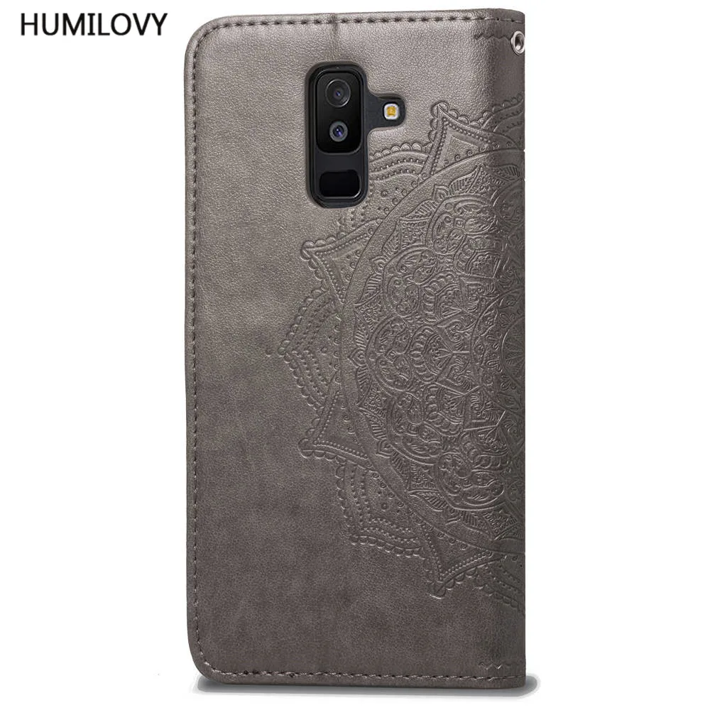 Для Samsung Galaxy A6 2018 чехол для J4 J6 Чехол Флип Роскошный телефона из искусственной