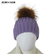 Brand New 2015 Winter 14 Colors Wool Blend Baby Boys Hats and Caps with Real Raccoon