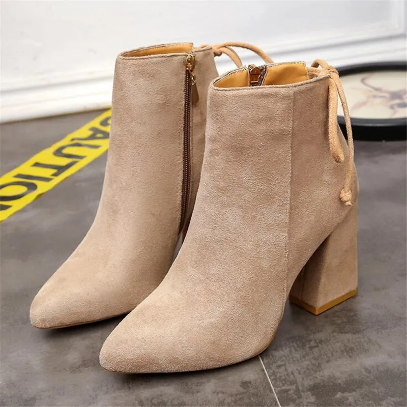 Telas 2017 Europea camel Nueva Alta amarillo Negro Señoras Calidad Mujeres khaki Moda Botines Otoño Botas Occidental Estiramiento Partido Color Invierno rrwB07q