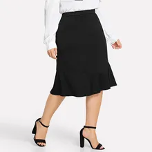 Женские юбки размера плюс, повседневные, плиссированные, нестандартные, одноцветные, рыбий хвост, юбки, модные, подходят к любой одежде, женские юбки, новинка, юбки A612