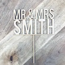 Персонализированные Mr& Mrs фамилия торт Топпер на заказ свадебный торт Топпер помолвка деревянный для торта Топпер вечерние украшения
