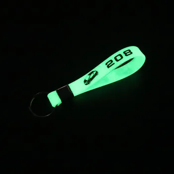 

Car Key Chain Luminous Silicone Emblem Badge Car Keychain Key Ring for Peugeot 208 Car Styling Car Accessories