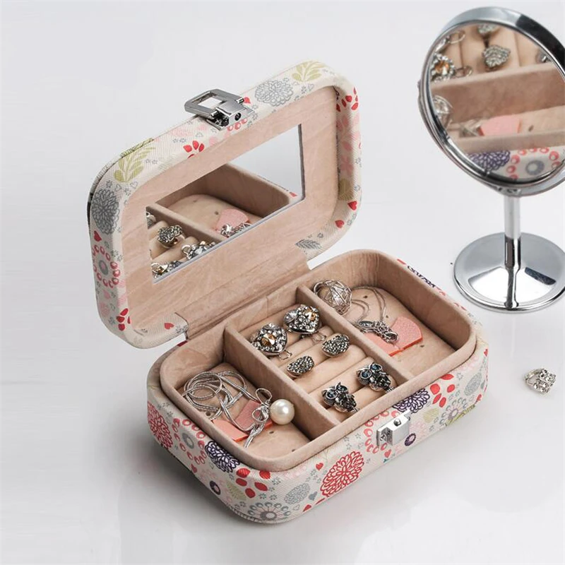 Дорожный Чехол для ювелирных изделий портативный кожаный Органайзер коробка