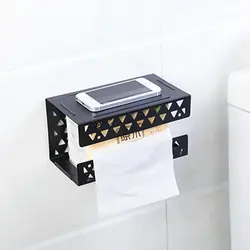 Творческий Простой настенный полый железный бумаги вешалка для полотенец Ванная комната мобильного телефона стойки