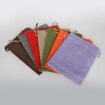 

5pcs Jewelry Bag Cotton Linen Gift Bags Christmas Wedding Pouch Neckalce Bracelets Bag 15x20cm