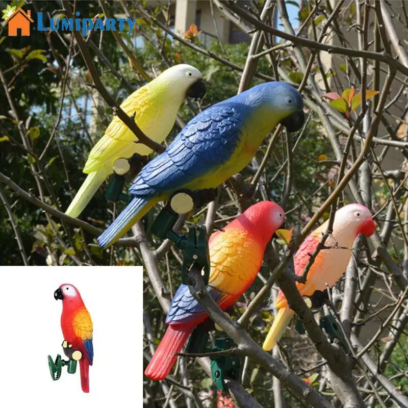 

4pcs Solar-Powered Cute Parrot Bird LED Lamp with Flexible Clamp Use for Backyard Outdoor Decoration