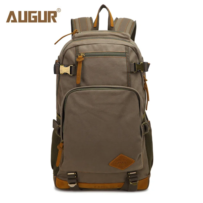 AUGUR, новая мода, Мужской винтажный холщовый рюкзак, школьная сумка, для путешествий, большой емкости, рюкзаки для ноутбука, сумки 8190 - Цвет: Army Green
