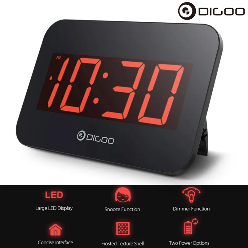 

Digoo DG-K4 LED Multifunctional Time Snooze Automatically Electronical Digital Alarm Clock with Backlit Large LED Display