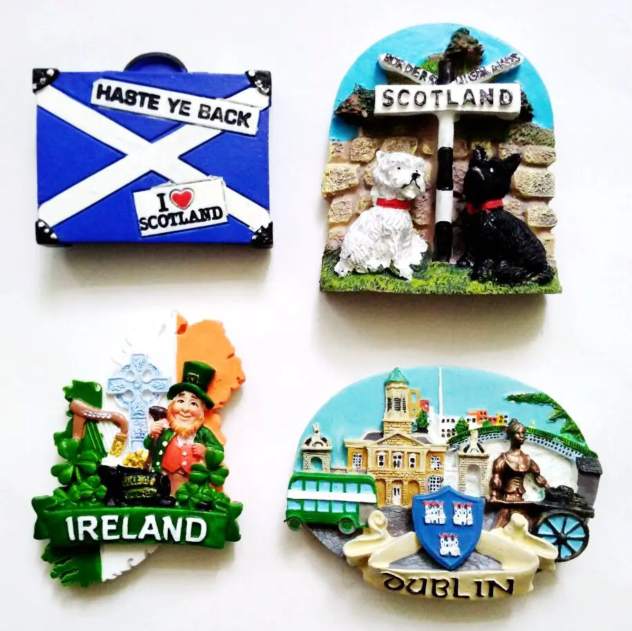 United Kingdom Dublin Ireland Scotland 3D Fridge Tourism