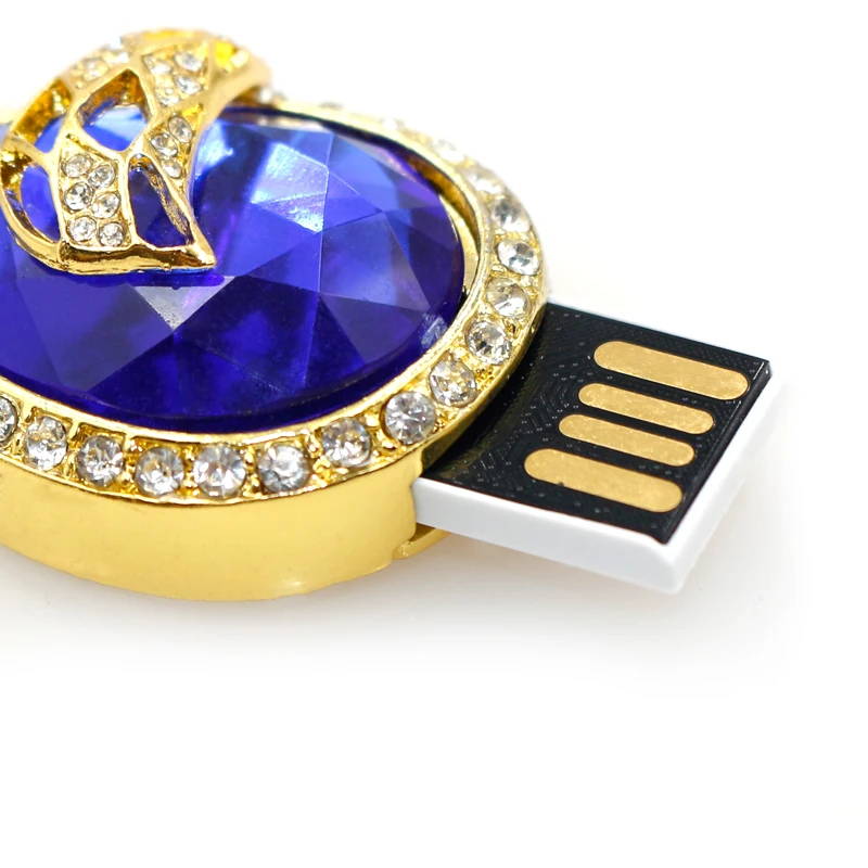 Garunk Металл лиса кошка кристалл ожерелье USB флэш накопитель 4G Алмазная карта 8G 16G 32G