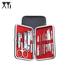 XYj 13 шт./компл. маникюрный набор маникюрная пилка кусачки из нержавеющей стали набор инструментов для дизайна ногтей педикюрная пилка Уход за ногтями уход за лицом