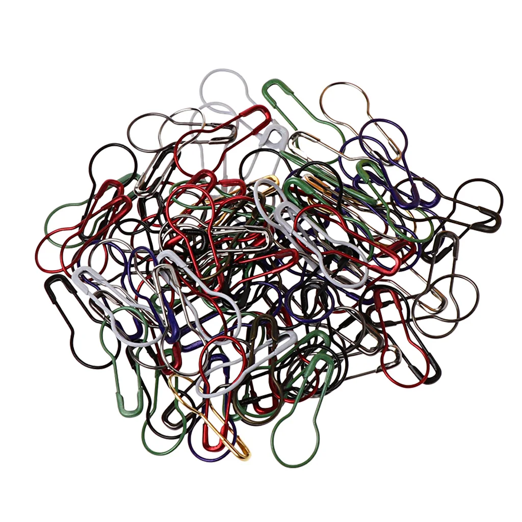 

100Pcs Calabash Shape Safety Pin Pear Gourd Shaped Coilless Tag Fastener Craft