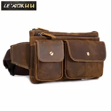 Качественная кожаная мужская повседневная дизайнерская нагрудная сумка с ремнем на талии модная сумка из воловьей кожи для путешествий " чехол для сигарет для телефона 9802