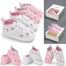 Новинка; модная детская обувь с цветочным принтом для маленьких девочек; детская обувь с мягкой подошвой для малышей; сезон лето-осень; обувь принцессы для малышей; 2G12