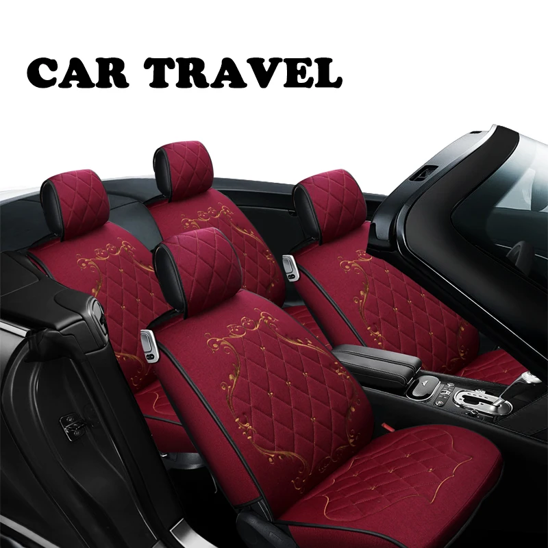 

Flax car seat covers set for lada granta ssangyong kyron audi a4 b6 kia ceed suzuki liana seat cover car seats accessories