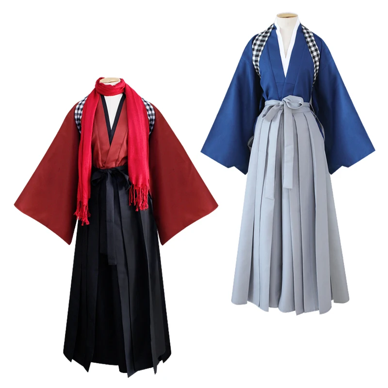 Новинка, кимоно для косплея японского аниме TouKen RanBu, костюм для Хэллоуина, униформа для костюмированной вечеринки, топы+ штаны+ шарф, 013001
