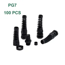 100 шт. IP68 Водонепроницаемый M12 PG7 полиамид Кабельные вводы с защитой от изгиба и зажимными губками для 3,5-6 мм провода нить кабельный сальник С защитой кабеля