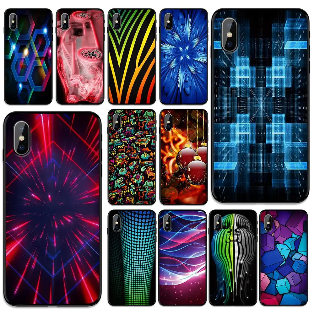 Абстрактный техно Мягкий ТПУ чехол для Apple iPhone 6 6S 7 8 Plus 5 5S SE X XS MAX XR силиконовые