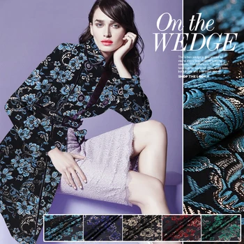 

Qiongzhi magnificent imports jacquard gold thread brocade fabric high - end autumn and winter dress jacquard fabric free shippin