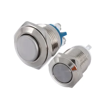 

16/12mm IP67 Metal Push Button Starter Switch/Boat Horn High/Flat/Shape Round Momentary Stainless Steel plated brass button
