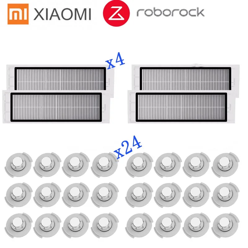 Тряпки для мокрой уборки фильтр боковая щетка рулон щетка подходит для Xiaomi Roborock Robot S50 S51 Запчасти для пылесоса наборы - Цвет: 28PCS