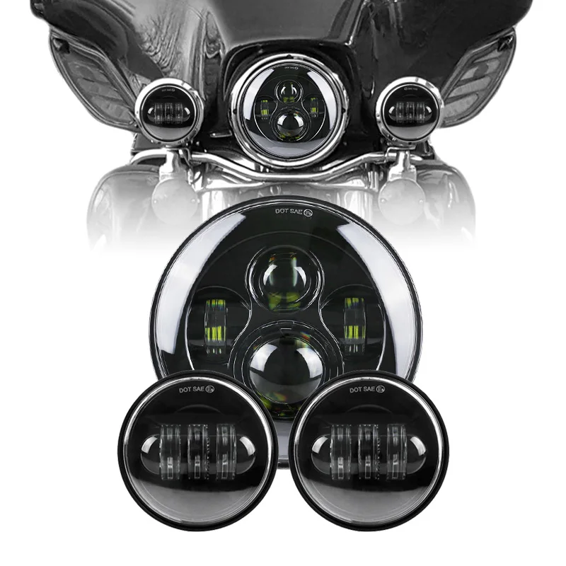 Светодиодная проексветильник фара Softail Road King 7 дюймов для Touring 1200 электрика