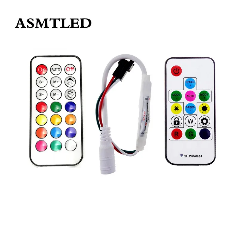 DC 5V 12V 24V светодиодный контроллер полосы пикселей RF 14key 21key для WS2812B WS2811 WS2812 SK6812