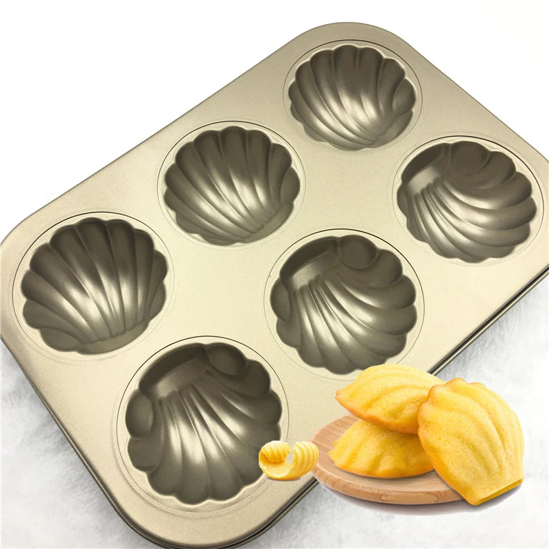 

New 6 Cups Shell Banana Cake Pan Non-Stick Baking Pan DIY Golden Cake Cookies Biscuit Muffin Mold Kitchen Tools
