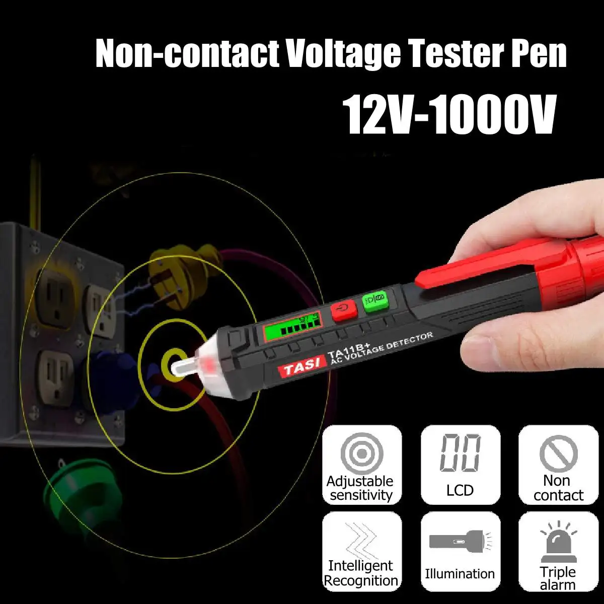 ZEAST AC/DC Digital Display Multi function Induction Test Pencil Sound/Light Alarm AC / 12~1000V Non Contact Voltage Detector|Voltage Meters| - AliExpress