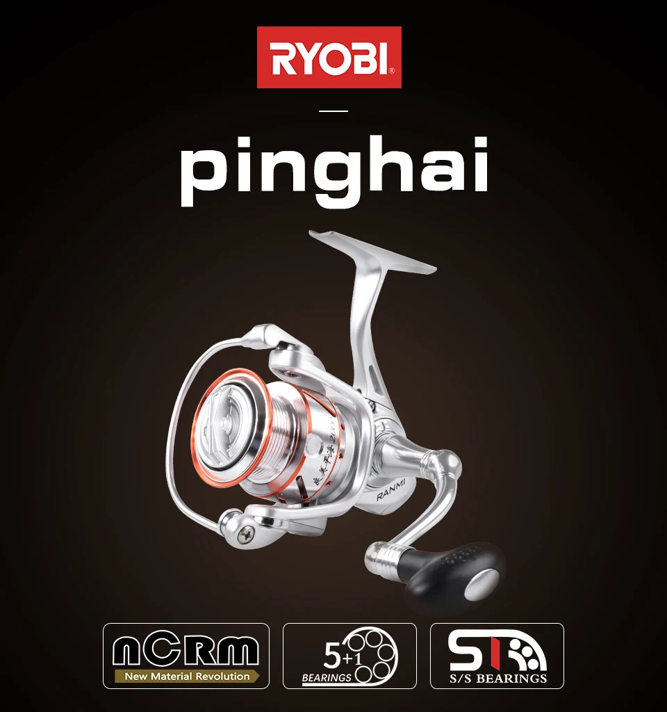 RYOBI RANMI PINGHAI Fishing Reel spinning reels 1000-8000 series 5.1:1/5.0:1 Gear Ratio MAX DRAG 10kg Ocean Boat Fishing wheels