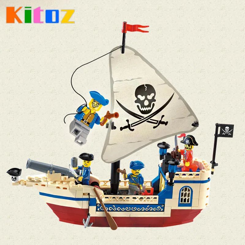 

Enlighten 304 Pirates Of The Caribbean Bounty Pirate Ship Black Pearl Boat 3D Model Building Blocks Gifts for kids
