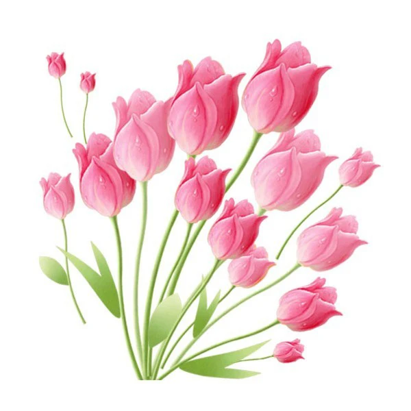 1 set 2428 inch removable pvc decals pink tulip decorative flowers wallpaper for bedroom - Decorative Flowers 1 set 2428 inch removable pvc decals pink tulip decorative flowers wallpaper for bedroom - Decorative Flowers