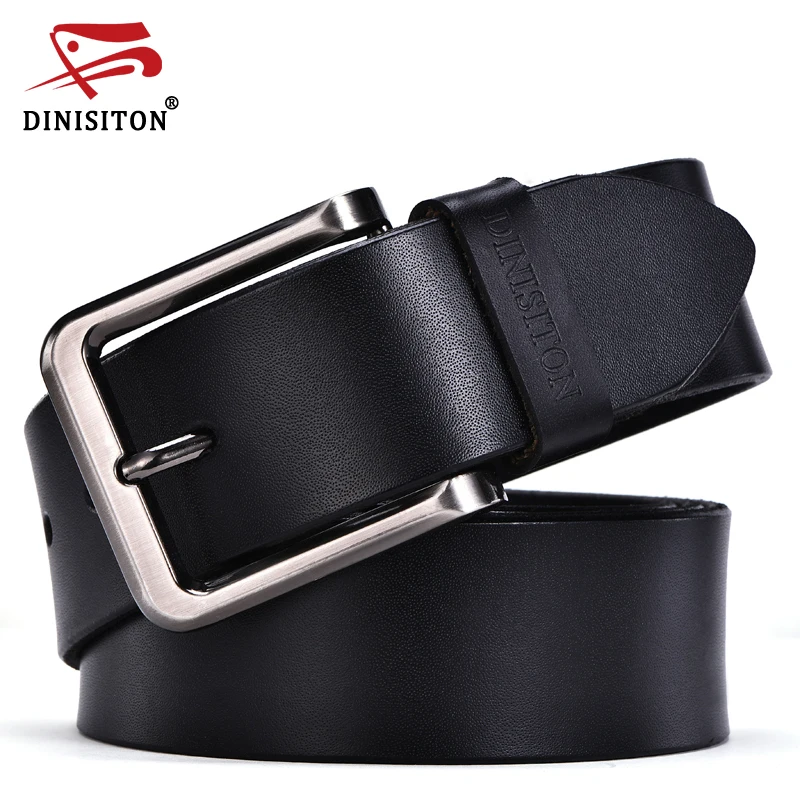 

DINISITON 2019 High Quality Genuine Leather Men Designer Belt Brand Strap Fashion Pin Buckle Jeans Casual Male Metal Homme