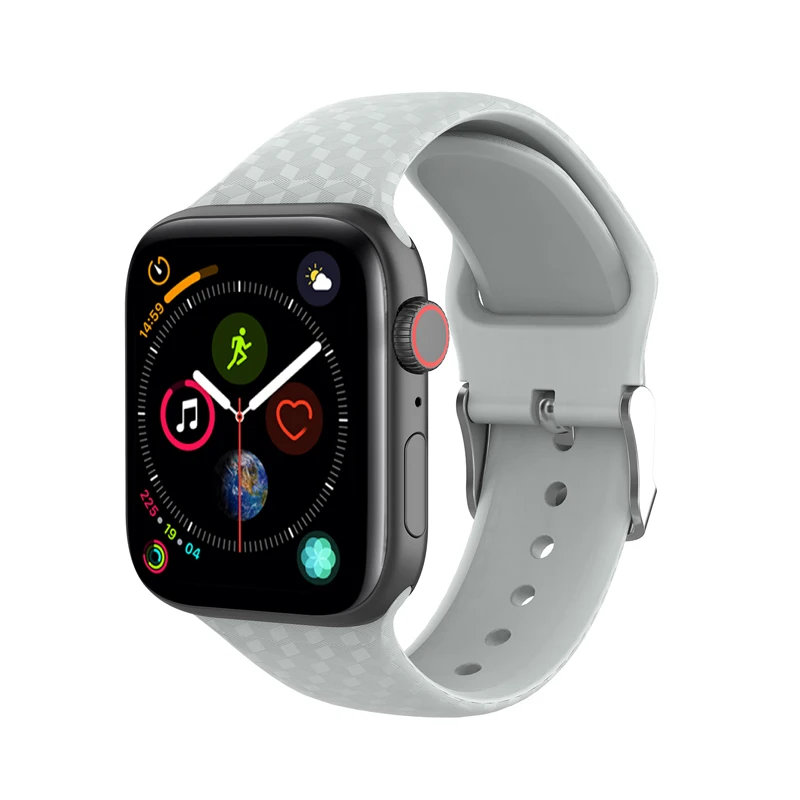 3D текстура ремешок для apple watch 4 5 Группа 44 мм 40 42 38 correa силиконовый наручных часов