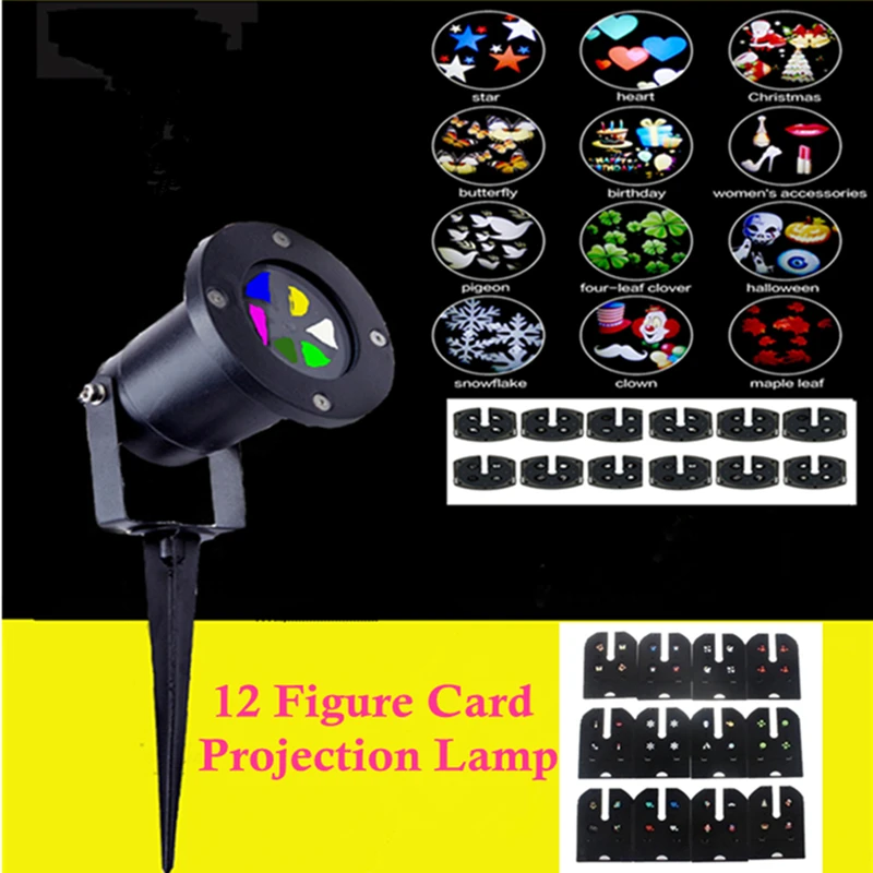 

LED Waterproof Outdoor Stage Laser Light Halloween/Christmas Led Projectors Lamp 12 Patterns Christmas Fairy Party Wall Lights