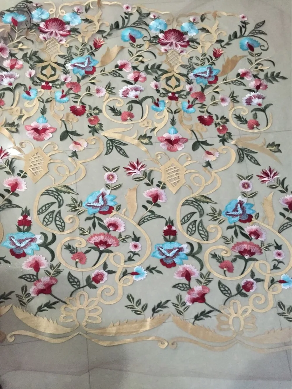 

Nigerian Net Lace Fabric High Quality SYJ-1141 Embroidered Tulle Mesh Lace Fabric For Wedding