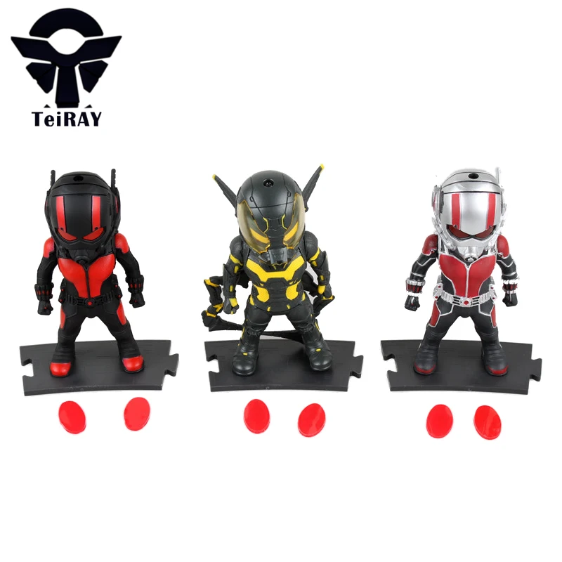 3pcs Ant Man Marvel Super heroes Q Version Flashing Ant man minifigures Figma anime Squinkies pvc figures kids Birthday toys 4 фигурка ant man ant man yellow jacket pop marvel