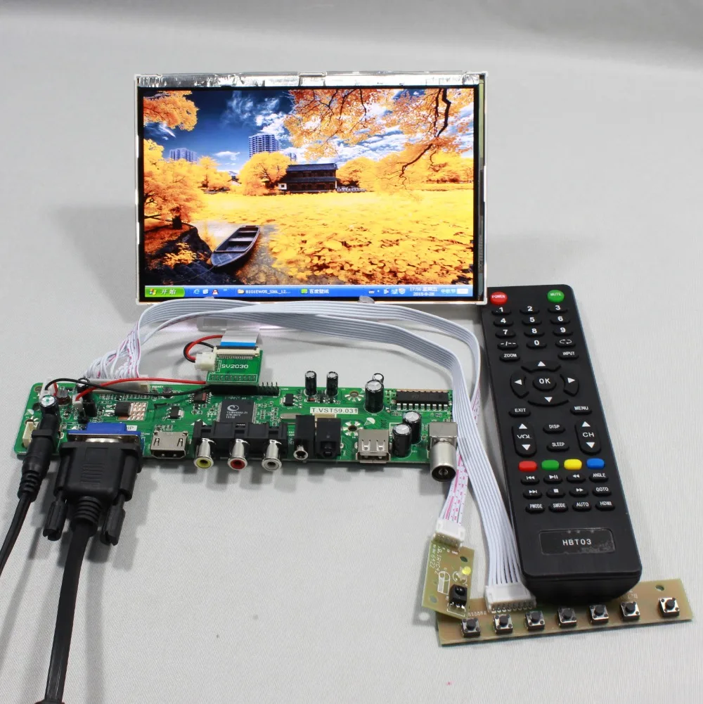 

TV PC HDMI CVBS RF USB AUDIO driver Board 7inch  HSD070PWW1-C00 1280*800 Brightness 690cd/m2 IPS