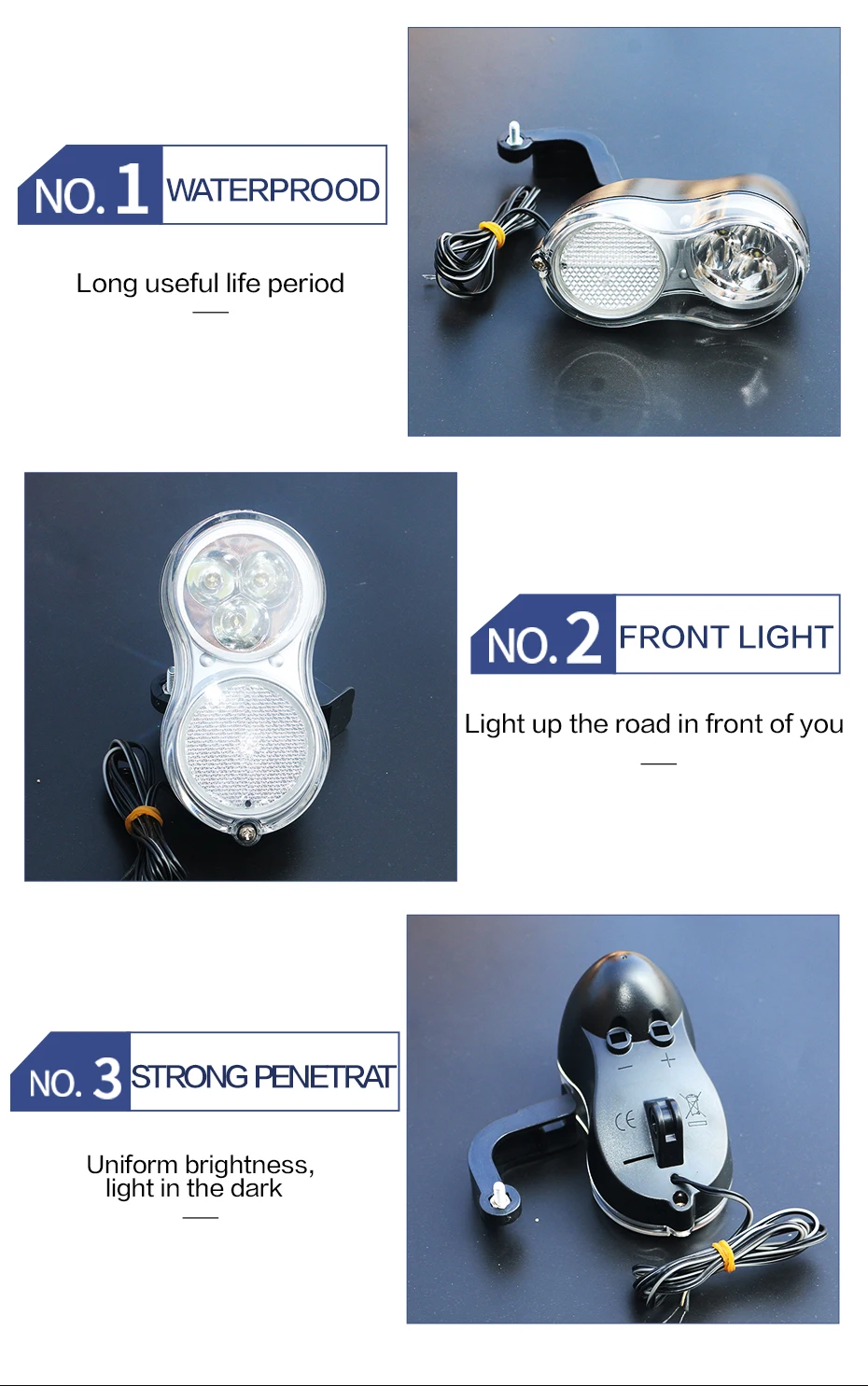 Sale Bicycle Light 36V 48V LED Cycling Front Light Bike light Lamp Torch Waterproof Electric Bike Headlight for Motorcycle e Bike Kit 7