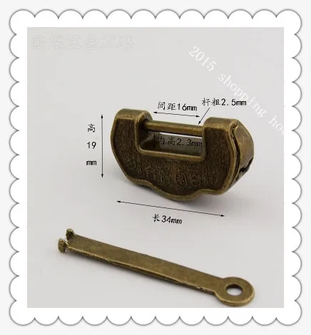 

A010 Furniture accessories Mini small antique lock box cross open padlock Chinese ancient locks Zinc alloy