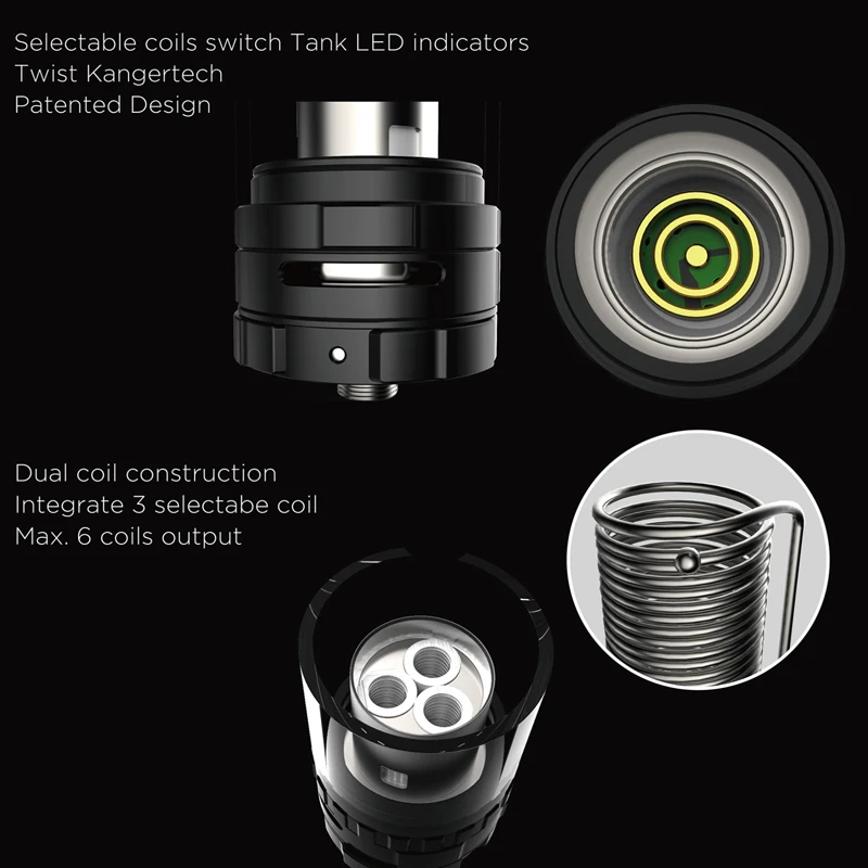 KangerTech FIVE 6 Mini RTA обслуживаемый атомайзер 4 мл 0 Ом катушка для Kanger Spider Mod Green|rta rebuildable