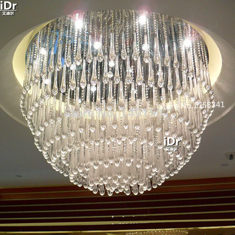 

NEW Mirror Ceiling Lights Large lighting stainless chassis with K9 Crystal factory outlets ET-0001