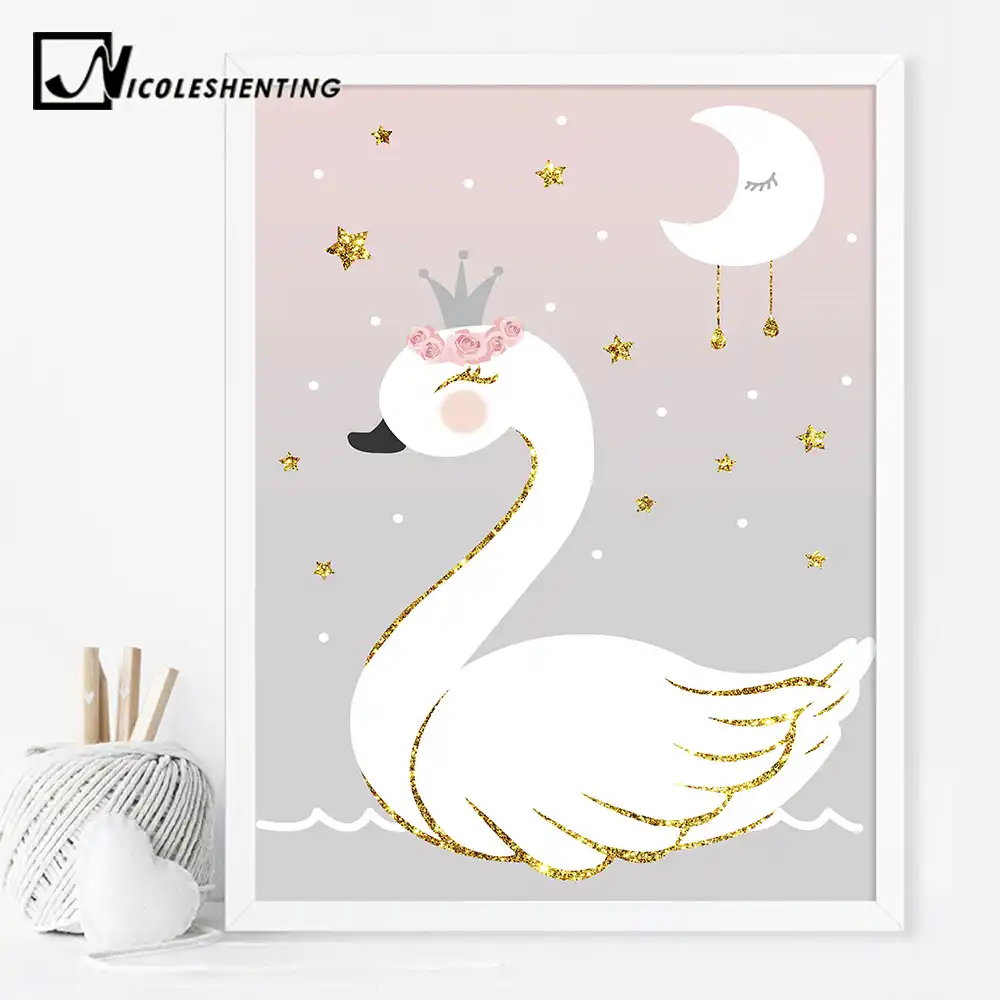swan wall art nursery