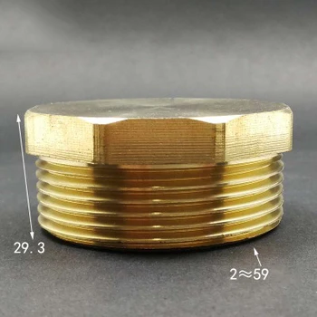 

2" BSP Male Thread Brass Pipe Hex Head Brass End Cap Plug Fitting Coupler Connector Adapter